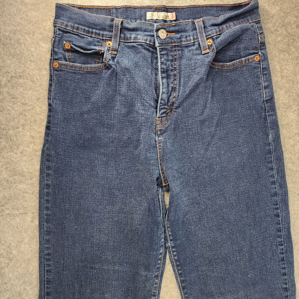 Levi's 512 Perfectly Slimming Bootcut Jeans Dark Wash Womens 12M - Picture 3 of 6